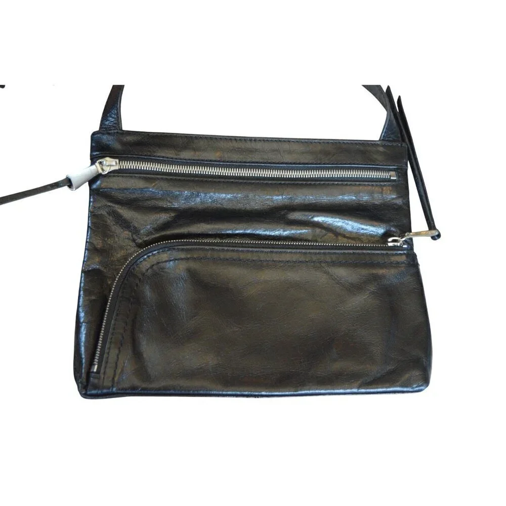 HOBO The Original Cassie Black Genuine Leather Crossbody Bag Boho Whimsigoth
